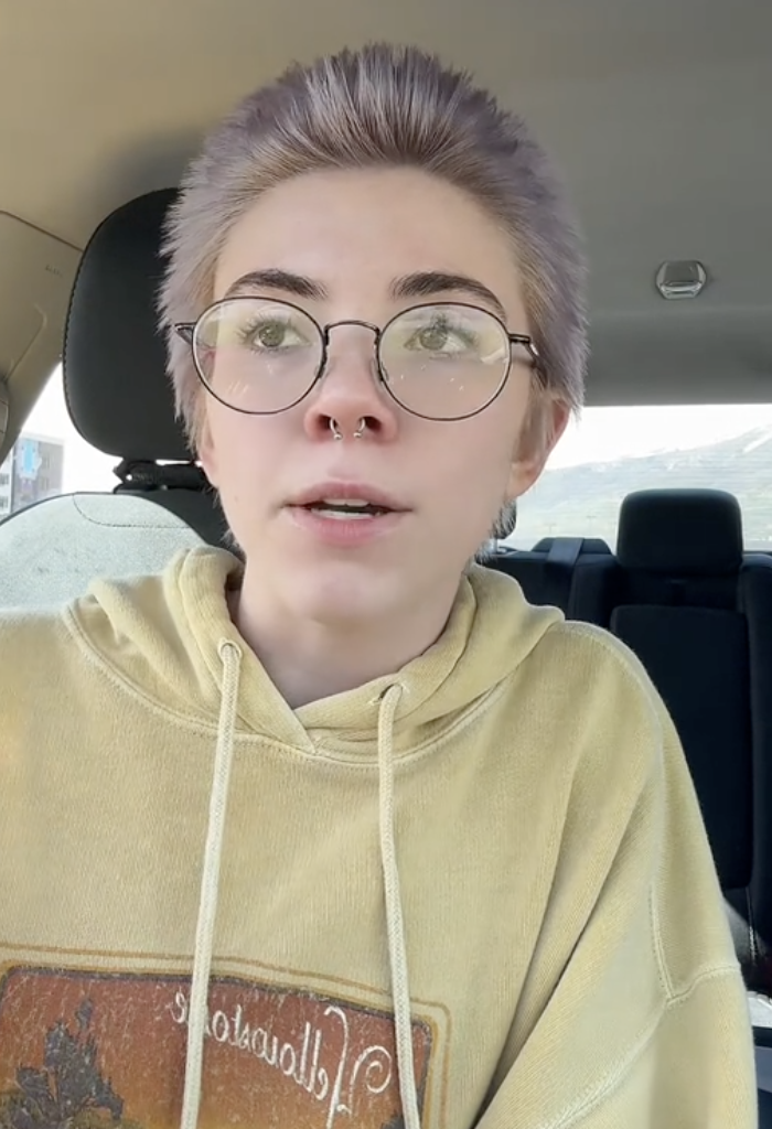 woman talking about shopping